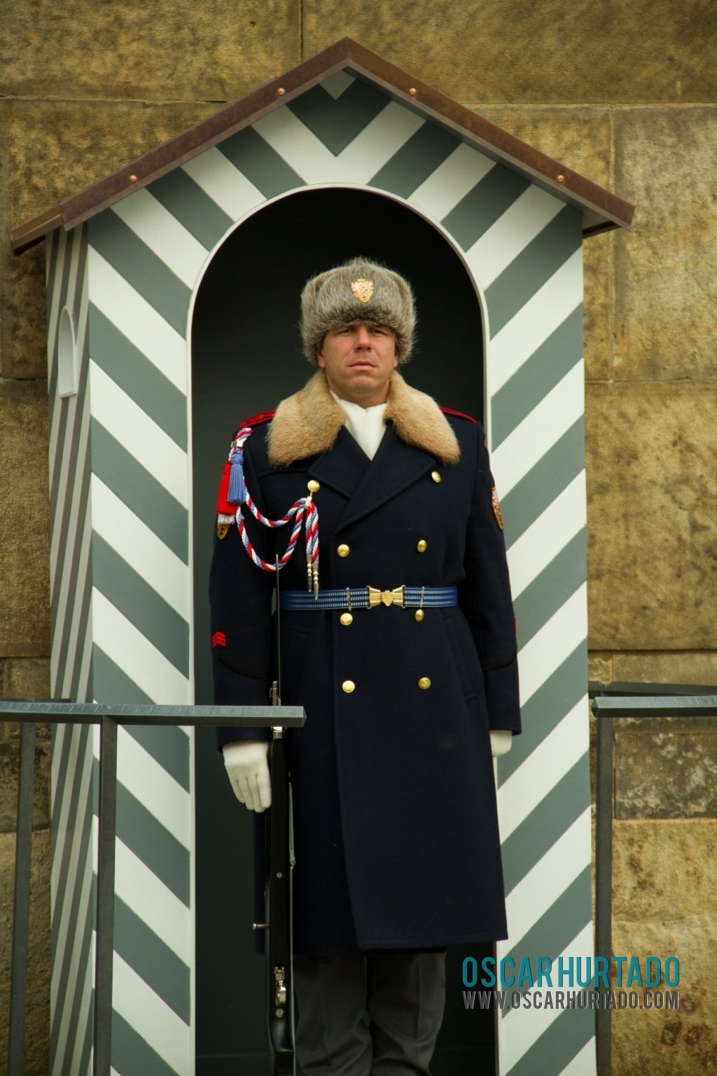 A Royal Czech Guard on duty to defend the Prague Castle